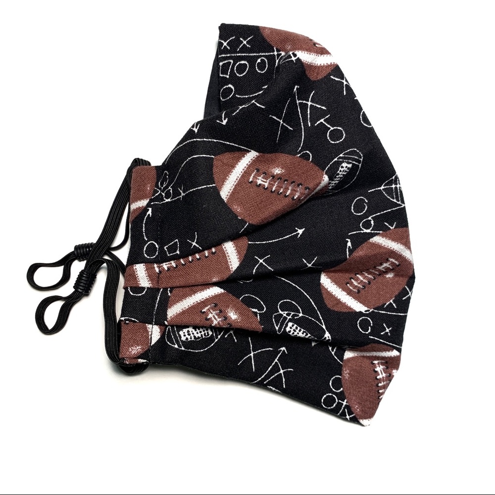 2/$20 Face Mask 3 Layer Nose Bridge Football